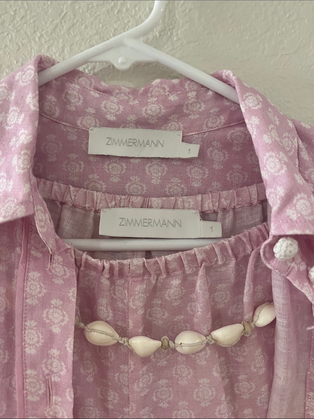 Zimmermann size 1 Pink Floral-Print Button Shirt with matching pants - Picture 2 of 8